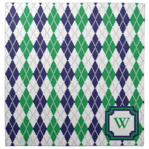 On the Green Argyle Napkin