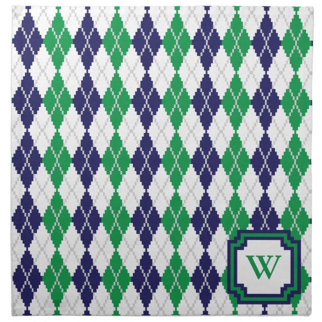 On the Green Argyle Napkin (Front)
