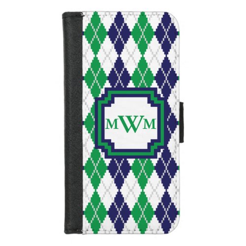 On the Green Argyle Smartphone Wallet Case