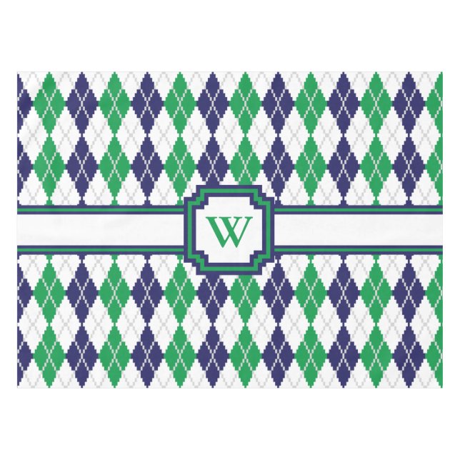 On the Green Argyle Tablecloth (Front (Horizontal))