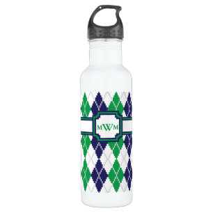 On the Green Argyle Water Bottle