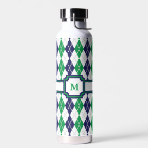 On the Green Argyle Water Bottle