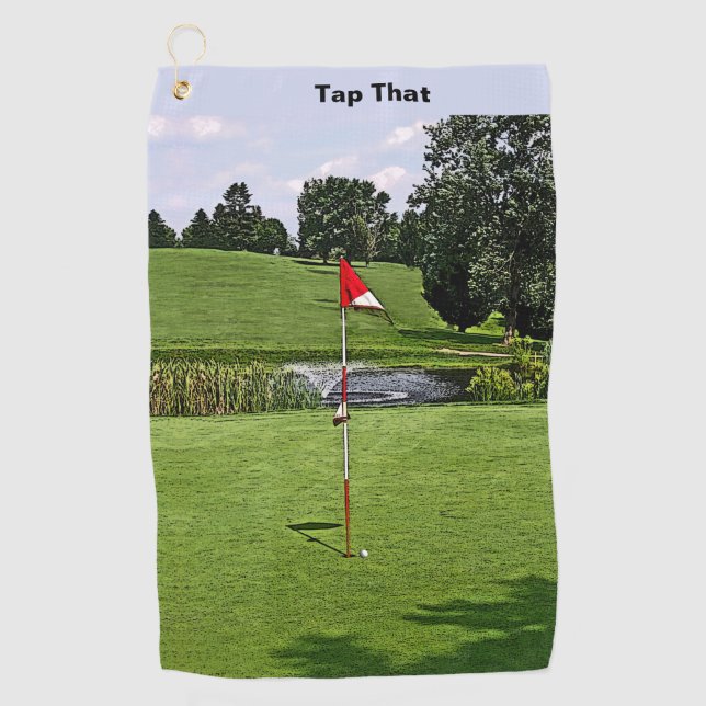 On The Green Custom Text Golf Towel (Front)