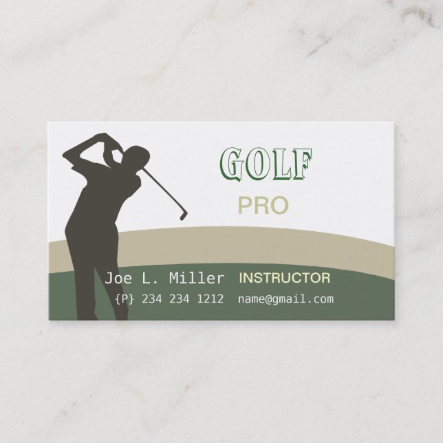 On The Green Golf Business Card (Front)