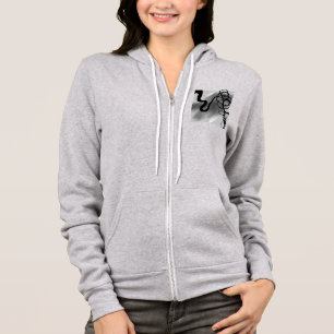 On the Grid: Abstract Gray, Black & White Hoodie