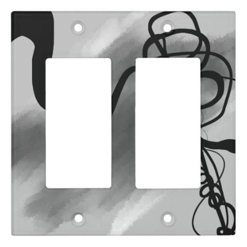 On the Grid Abstract Gray Black  White Light Switch Cover