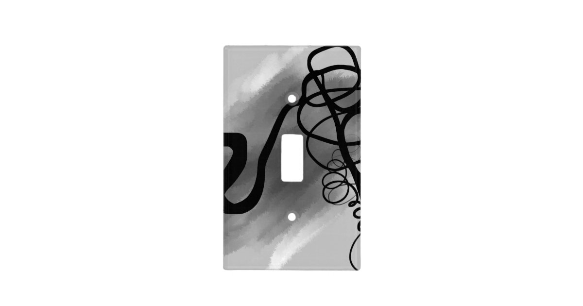 On the Grid: Abstract Gray, Black & White Light Switch Cover | Zazzle