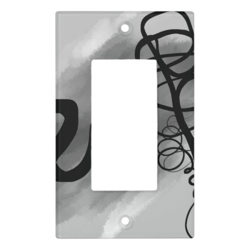 On the Grid Abstract Gray Black  White Light Switch Cover