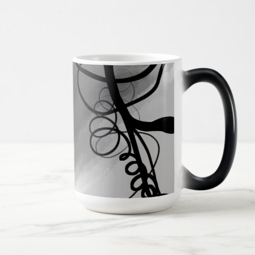 On the Grid Abstract Gray Black  White Magic Mug