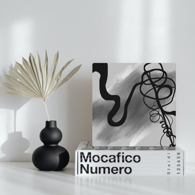 On the Grid: Abstract Gray, Black & White Plaque (Creator Uploaded)