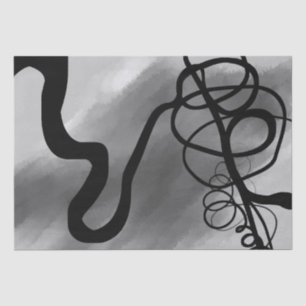 On the Grid: Abstract Gray, Black & White Tissue Paper