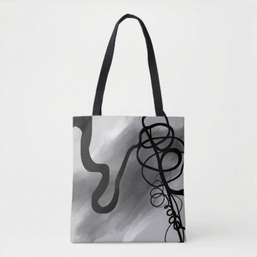 On the Grid Abstract Gray Black  White Tote Bag