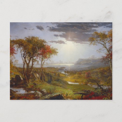 On the Hudson River 1860 oil on canvas Postcard