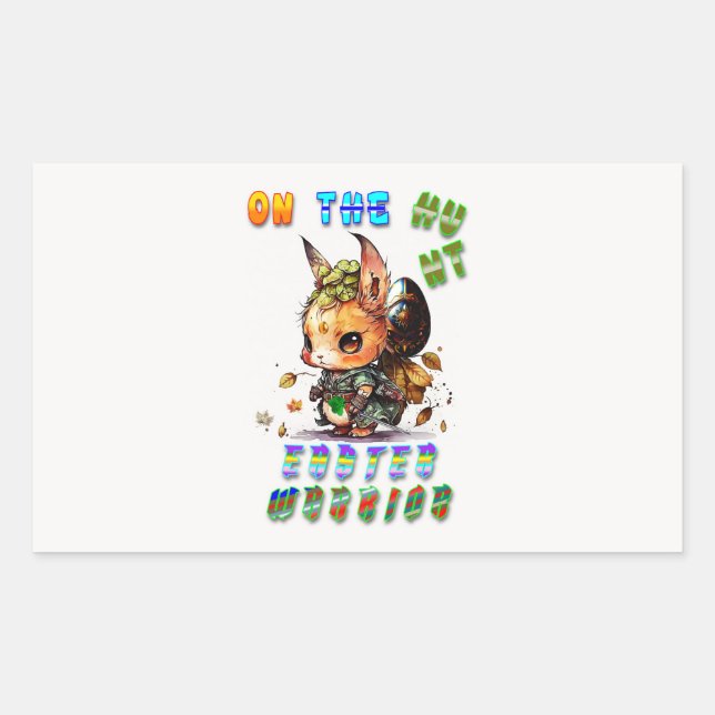 On The Hunt Easter Warrior Rectangular Sticker (Front)