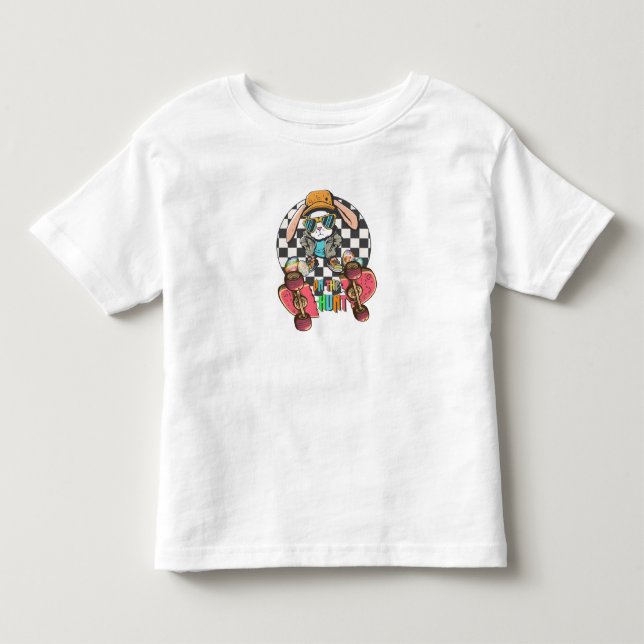 "On the Hunt" Skater Rabbit Toddler T-shirt (Front)
