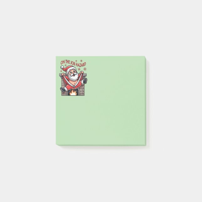 On the Job Hazard Santa on Fire Post-it Notes (Front)