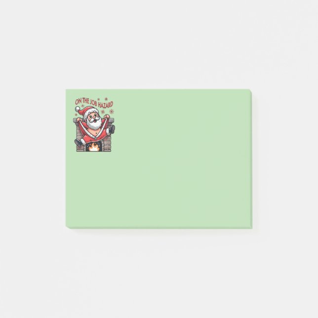 On the Job Hazard Santa on Fire Post-it Notes (Front)