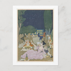 On the Lawn, illustration for 'Fetes Galantes' by Postcard