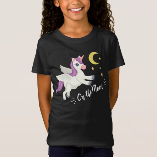 On the Moon _ Magical Einhorn T_Shirt for Dreams