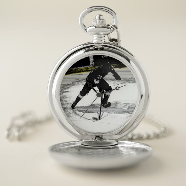 On the Move - Hockey Player Pocket Watch (Inside)