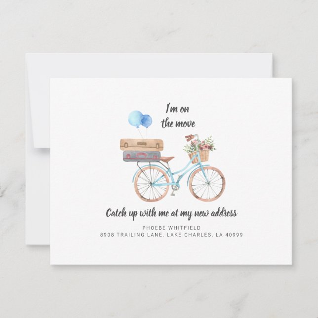 On The Move New Address Boho Moving Announcement (Front)