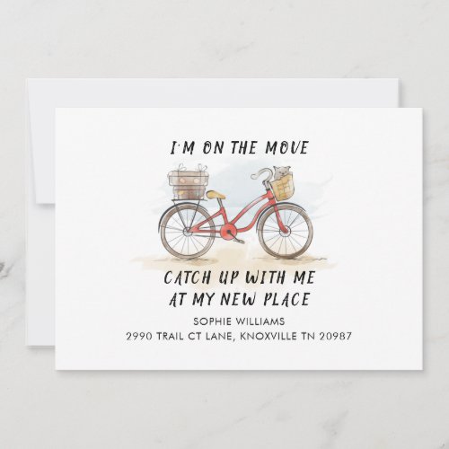 On the Move with Cat Bicycle New Address Moving Announcement