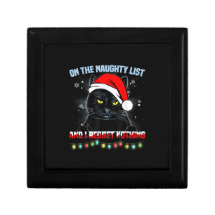 On The Naughty List And I Regret Nothing Cat Chris Gift Box