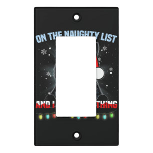 On The Naughty List And I Regret Nothing Cat Chris Light Switch Cover