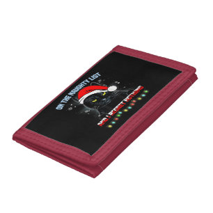 On The Naughty List And I Regret Nothing Cat Chris Trifold Wallet