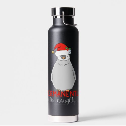 On The Naughty List Christmas Penguin Water Bottle