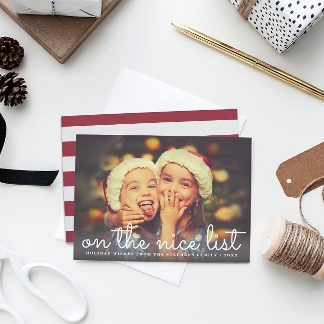 On the Nice List | Full Photo Christmas Holiday Card (Creator Uploaded)