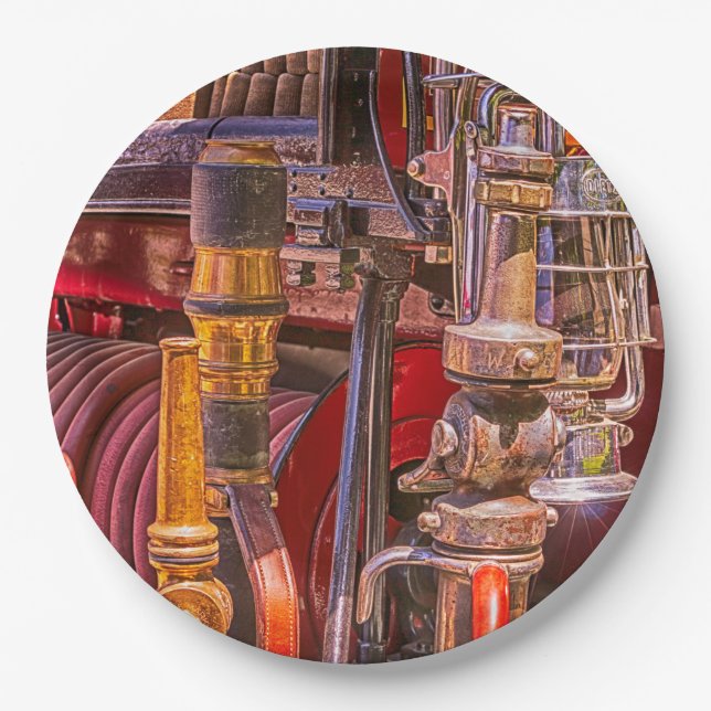 On The Old Firetruck Paper Plates (Front)