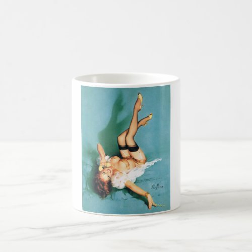 On the Phone _ Vintage Pin Up Girl Coffee Mug