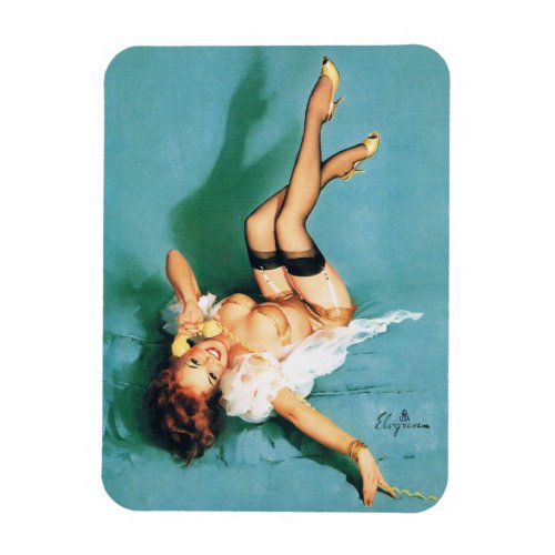 On the Phone _ Vintage Pin Up Girl Magnet