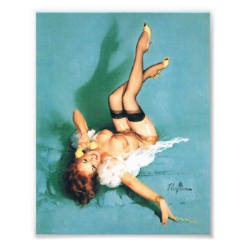 On The Phone - Vintage Pin Up Girl Photo Print by PinUpGallery at Zazzle