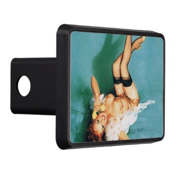 On The Phone - Vintage Pin Up Girl Trailer Hitch Cover by PinUpGallery at Zazzle