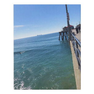 On the Pier, Huntington Beach, California Faux Canvas Print