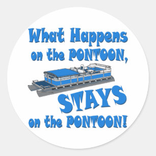 On the pontoon classic round sticker