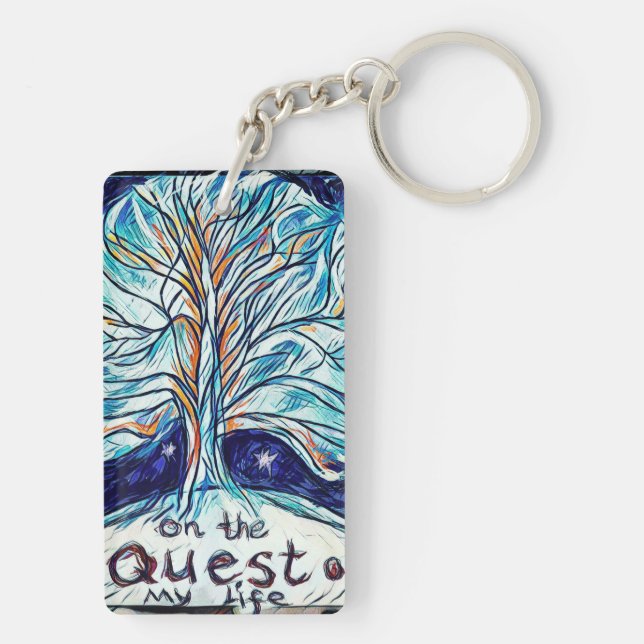 On the Quest of My Life - Tree - Stars Keychain (Back)