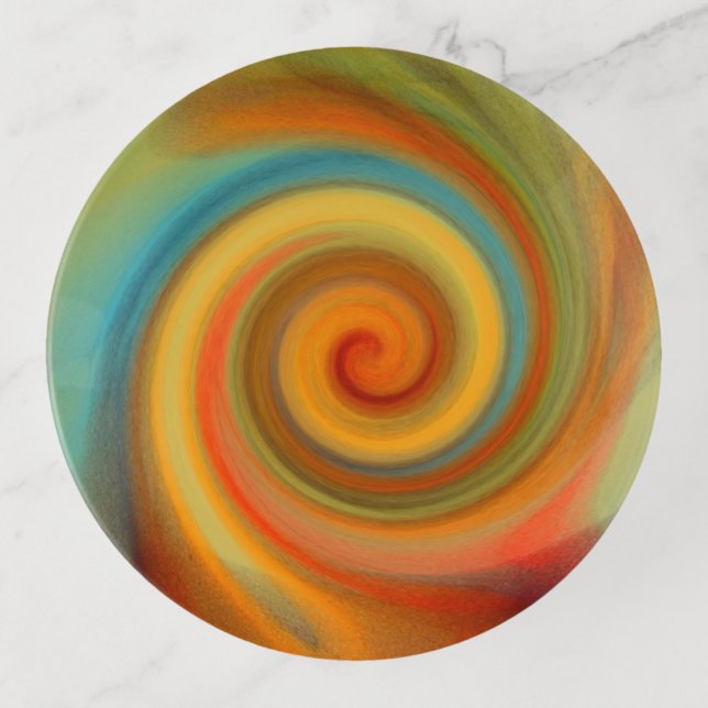 "On the Rebound" Round  Trinket Tray (Front)