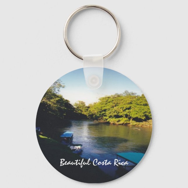 On the River in Beautiful Costa Rica Keychain (Front)