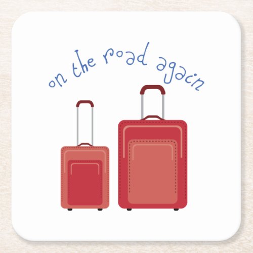 On The Road Again Square Paper Coaster