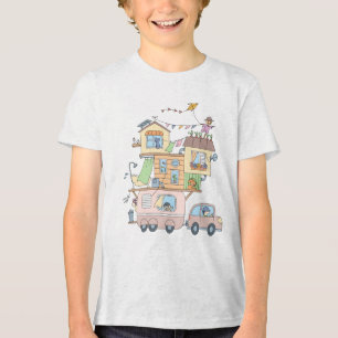On the Road Family Camping Trailer Tri-Blend Shirt