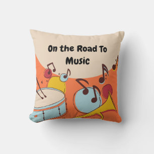 On the road to Music by Sommer Hamilton Throw Pillow