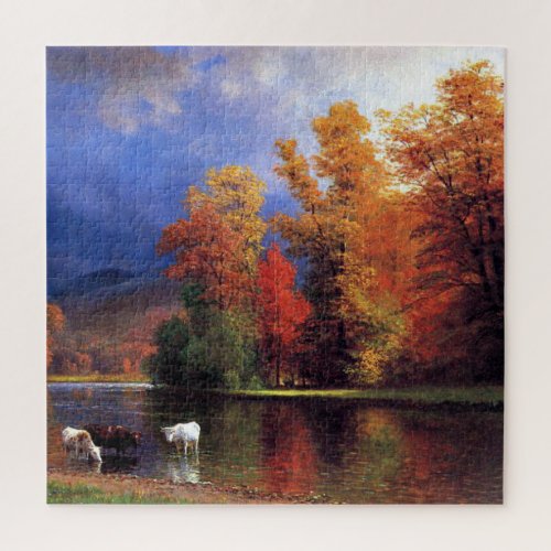 On the Saco by Albert Bierstadt Jigsaw Puzzle