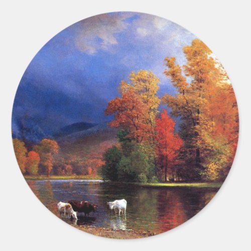 On the Saco famous painting Classic Round Sticker