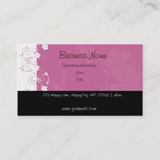 Customizable Pink and White Flowers Business Cards