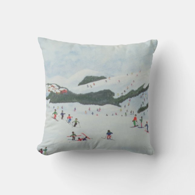 On the Slopes 1995 Throw Pillow (Front)