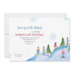 On The Slopes Birthday Party Invitation