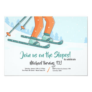 On the Slopes Skiing Invitation